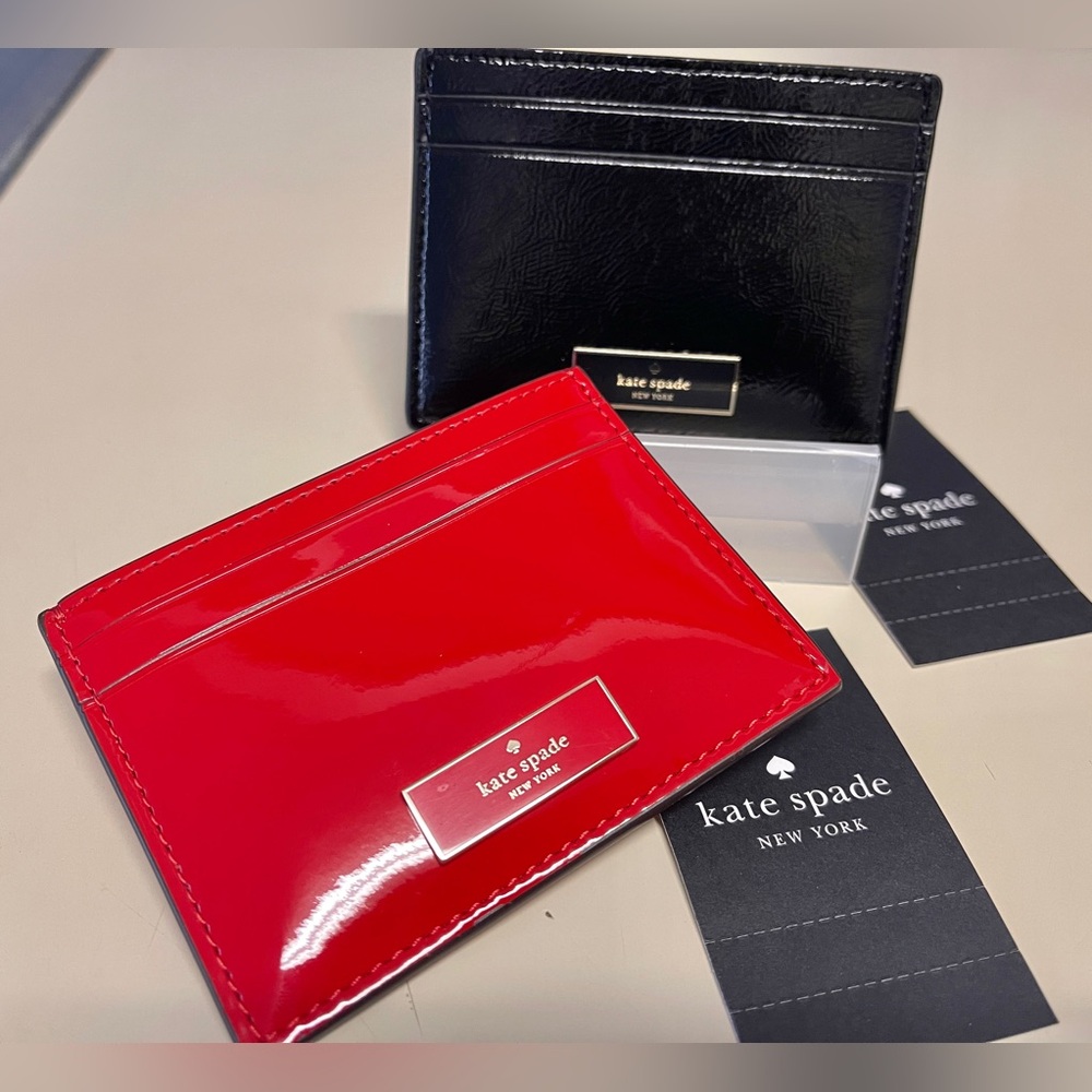 Kate Spade CHOOSE Black OR Red Patent Leather Cardholder NEW W/tags